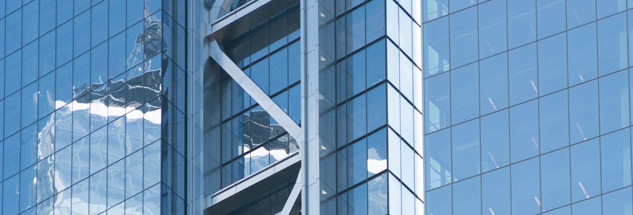 Close-up of the 3 World Trade Center facade.