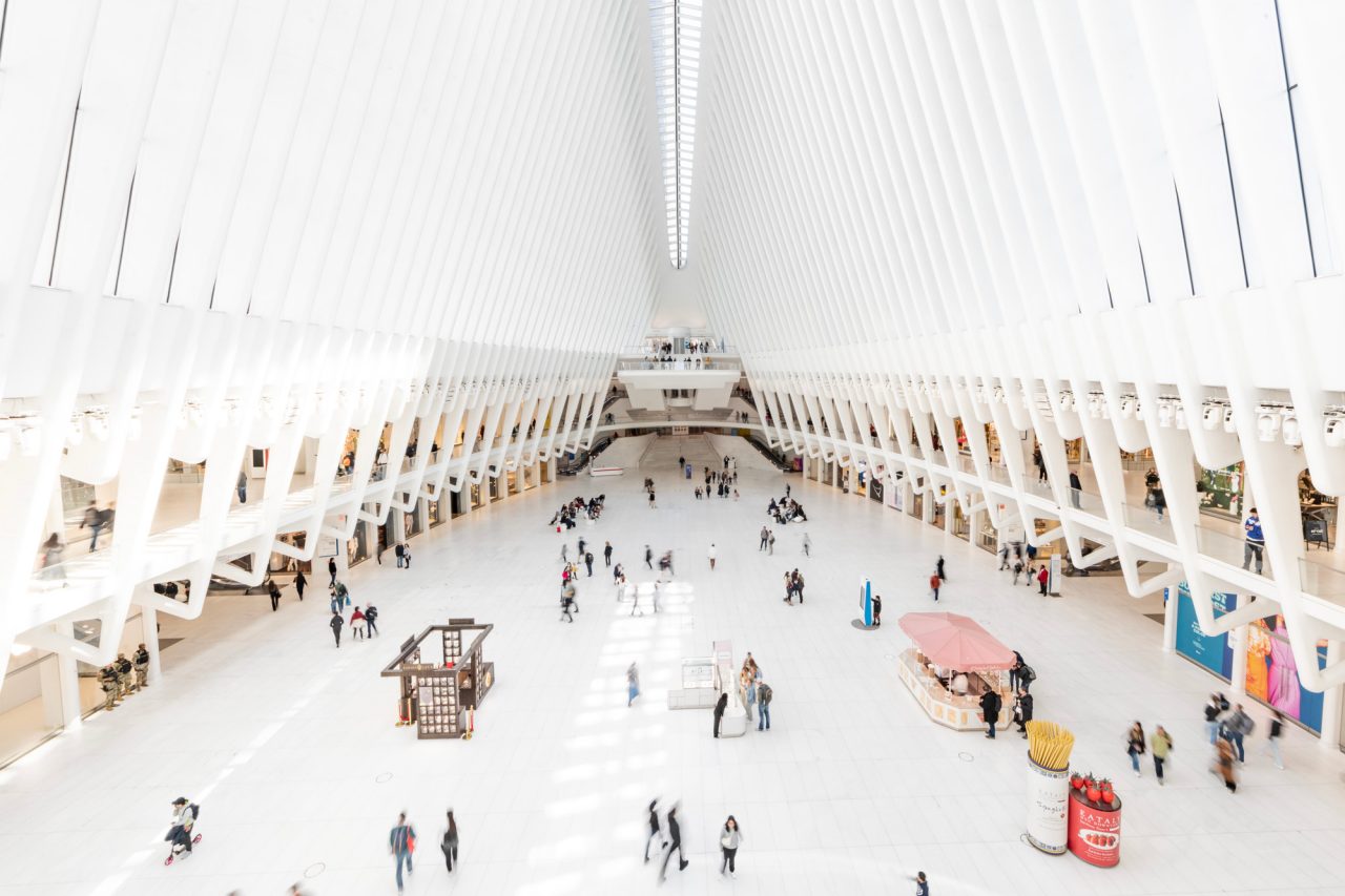 interior of oculus with people walking